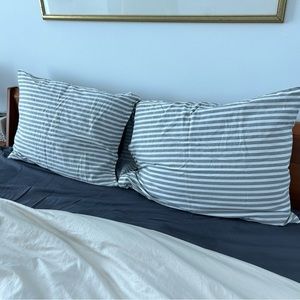 West Elm striped pillowcases